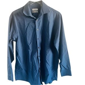 Calvin Klein Blue Men's Stripe Long Sleeve Shirt